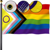 Bleshope Intersex Progress Pride Flag with embroidered circle for outdoor visibility.