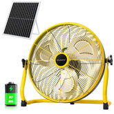 Blessny 16in floor fan with solar panel view for outdoor power savings