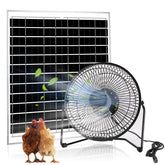 Blessny 8-inch solar fan cools a sunny greenhouse with steady air.
