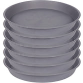 Bleuhome 6-pack planter saucer gray top view keeps surfaces dry and tidy.