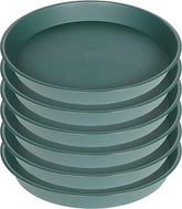 Bleuhome green plant saucer 6-inch top view; durable drip tray protects surfaces
