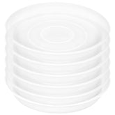 Bleuhome 6-inch plant saucer pack, clear design protects furniture from water overflow.