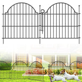 Blingluck decorative fence panels arranged as a 5-panel yard border.