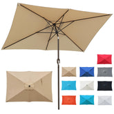 Blissun 10 ft rectangular outdoor umbrella with push-button tilt provides broad shade for meals
