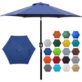 Blissun 7.5 ft umbrella canopy view showing broad shade and UV protection