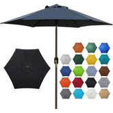Blissun 7.5 ft canopy provides broad shade for outdoor tables.
