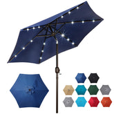 Blissun 7.5 ft solar umbrella top view provides generous shade