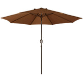 Blissun 9ft outdoor patio umbrella fabric closeup highlights water-repellent polyester for lasting shade