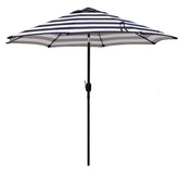 Blissun 9' outdoor umbrella striped view provides wide shade for seating area