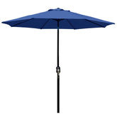 Blissun 9' patio umbrella top view showing the sturdy frame for outdoor shade.