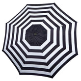 Blissun 9ft umbrella canopy, black and white stripe, for 8-rib frames.