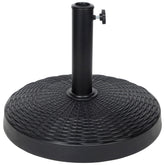 Blissun patio umbrella base stand top view demonstrates sturdy resin construction for durable outdoor use.