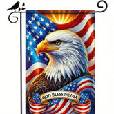 BlissYard God Bless America flag with eagle, 12x18, for outdoor patriotic display.