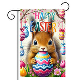 BlissYard Happy Easter Squirrel flag with eggs and flowers for vibrant outdoor decor.