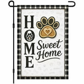BlissYard welcome flag with paw print and heart design adds curb appeal.