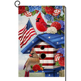 BLKWHT garden flag with cardinal bird, double-sided for outdoor curb appeal.