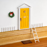 Blminiatures wooden yellow fairy door wall mount for playful room decor and imaginative play