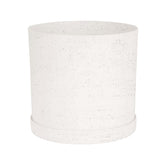 Bloem Mathers 12in round planter with modern resin finish for indoor outdoor use.