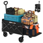 Blomoba folding wagon with all-terrain wheels for easy hauling on grass or sand.