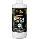 Bloom City SuperMicrobe root fertilizer bottle promotes healthy root growth