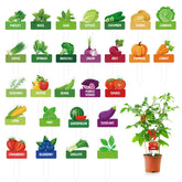 BLSUREFYX 60pcs vegetable marker signs in 26 styles for clear garden labeling