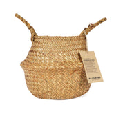 Blueming Home Decor basket planter in seagrass texture, ideal for 7-inch pots.