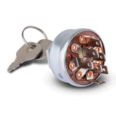 BlueStars ignition switch front view with durable aluminum housing and brass terminals for reliable starts