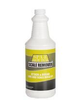 Bluewater Spa Scale Remover bottle ready for application on mineral scale