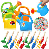 Blueweenly watering cans in vibrant colors invite kids to start watering plants.