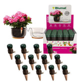 Blumat Classic self-watering stake ceramic cone closeup for steady hydration.