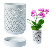 Blumiger Orchid Pot 4inch outer view shows durable white ceramic finish for indoor use.