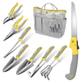BlumWay 10-piece garden tool set with essential hand tools for digging and planting