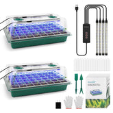BlumWay seed starter tray with grow light showing 360-degree spectrum for healthy seedlings