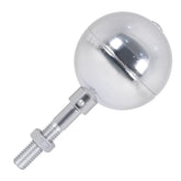 BMFTRRI flag pole ball topper, front view with silver anodized finish for lasting shine