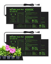 BN-LINK seedling heat mat under seedling tray for even germination warmth.