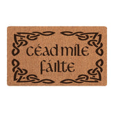 Bnwepo Scottish Coir Doormat exterior display with Gaelic welcome, durable for outdoor entry.