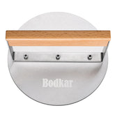 bodkar burger press front view showing compact round design for even patties