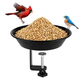 BOLITE balcony bird feeder attached to deck rail with seed tray for outdoor birds