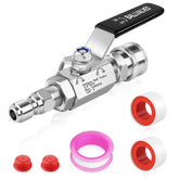 Boltigen 5000 PSI ball valve kit close-up, stainless steel durability for tough cleaning tasks.
