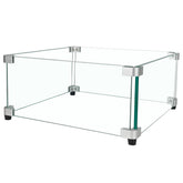 BOMINICA glass wind guard for firepit 15x15 stabilizes flames and enhances airflow