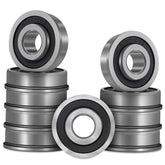 Bonbo flanged ball bearing with 5/8 bore and 1-3/8 OD supports smooth mower wheels.