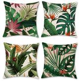 Bonhause tropical leaves pillow cover with palm leaf design enhances outdoor and indoor decor
