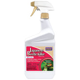 Bonide Japanese Beetle Killer spray bottle ready for outdoor use on plants.