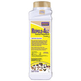 Bonide Repels-All granules in a shaker bottle ready to deter pests around gardens