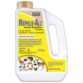 Bonide Repels-All granules packaging with ready-to-use deterrent for gardens