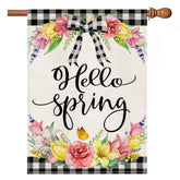 Bonsai Tree Spring House Flag 28x40 front design for vibrant outdoor season welcome.