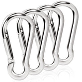 BONWIN flag pole clip set in silver, four pieces for secure flag attachment outdoors.