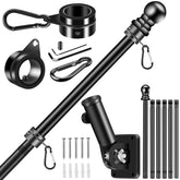 BONWIN flagpole kit in black finish for sturdy porch mounting and outdoor display