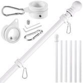 BONWIN white flag pole kit on wall mount for outdoor display