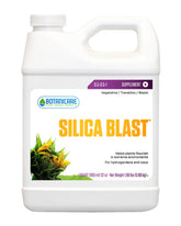 Botanicare Silica Blast bottle close-up shows a silica supplement for tougher plant tissue